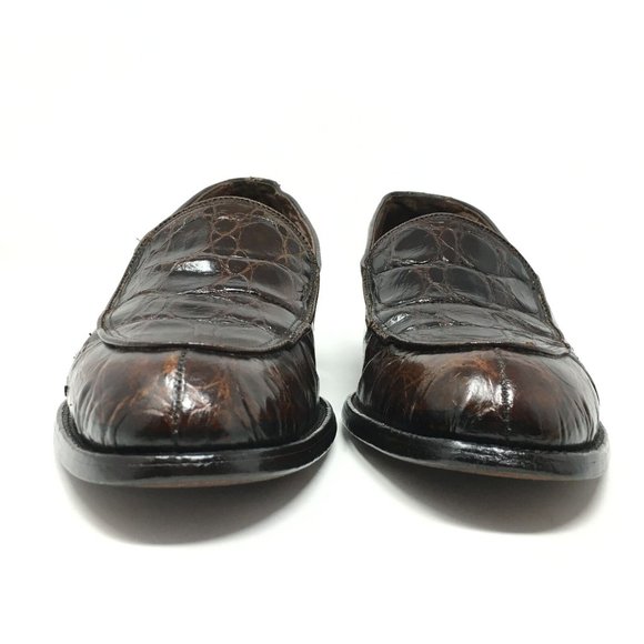 FootJoy Loafers Shoes Size 8.5 C Brown Alligator